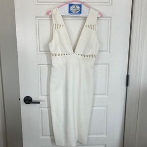 Lulus White V neck Dress